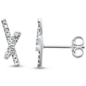 .16ct 14kt white gold trendy modern diamond studs